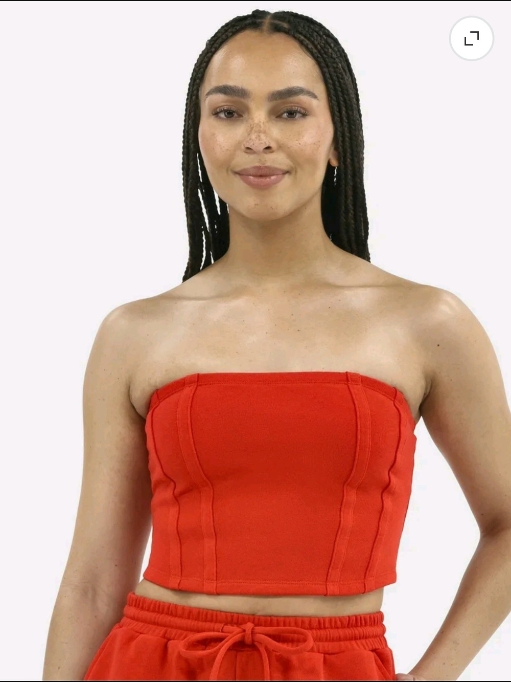No Boundaries Red Strapless Corset Crop Top
